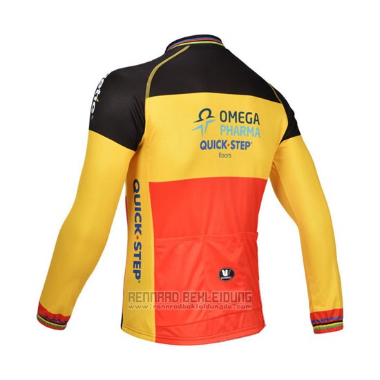 2013 Fahrradbekleidung Omega Pharma Quick Step Champion Belgien Trikot Langarm und Tragerhose - zum Schließen ins Bild klicken